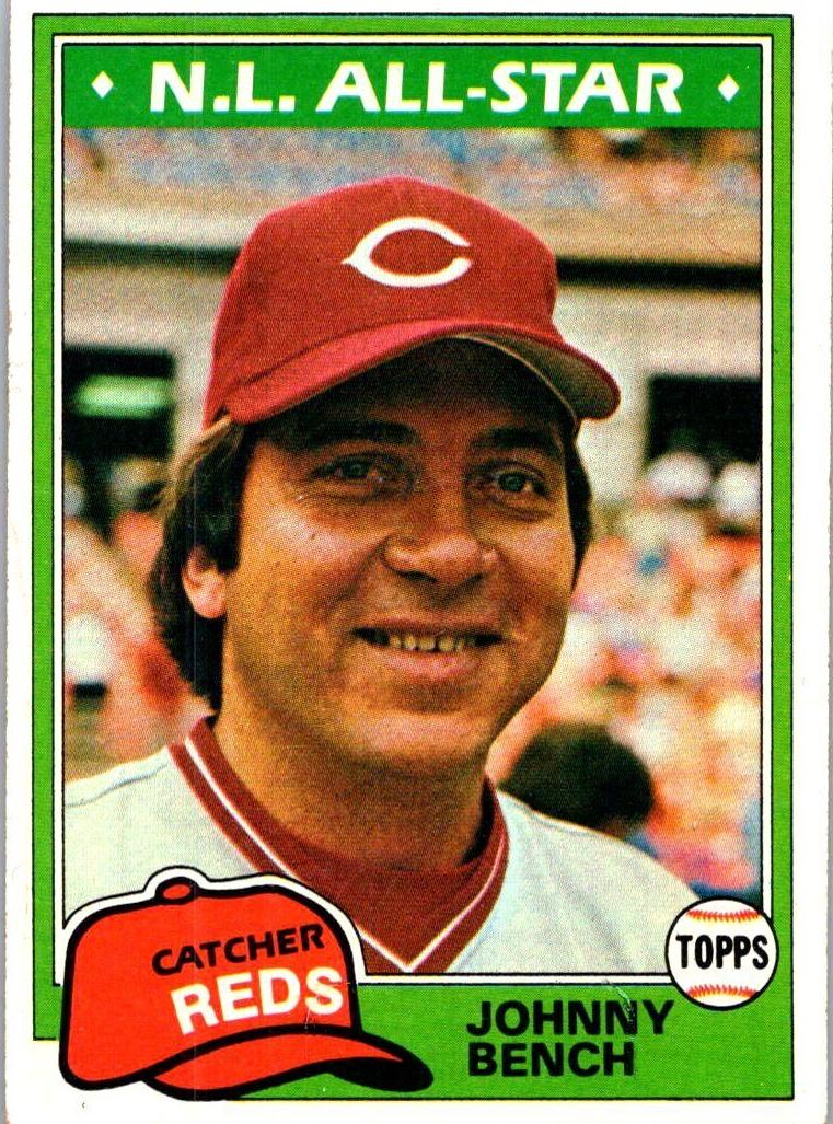 1981 Topps Baseball Johnny Bench #600