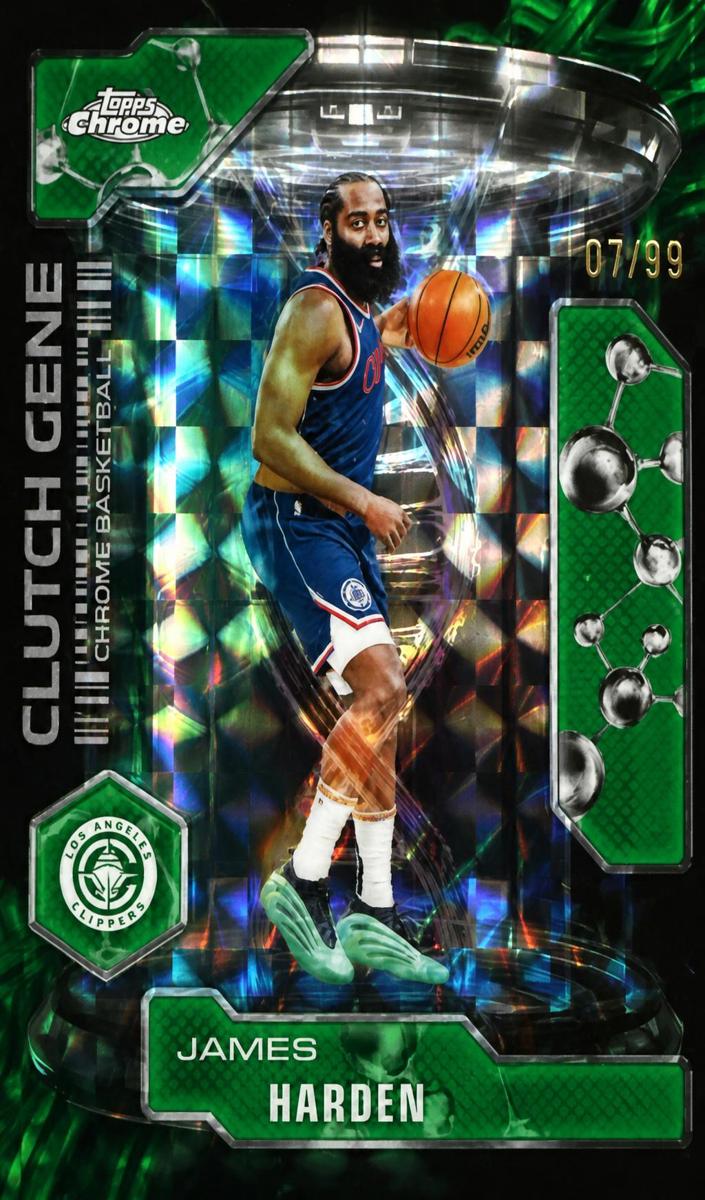 2025 Topps Chrome Basketball Geometric Green Refractor James Harden #CG-15