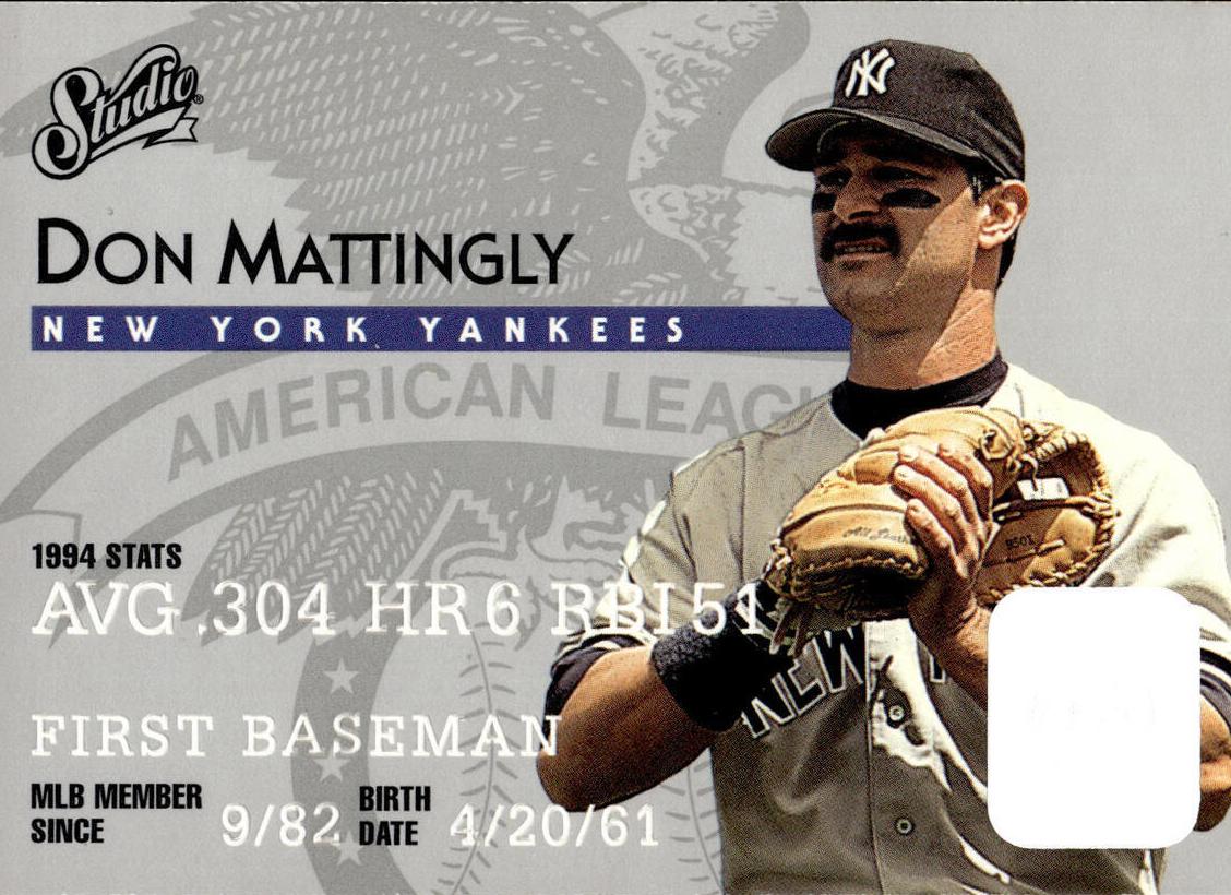 1995 Studio Baseball Don Mattingly #3 PSA 8.5