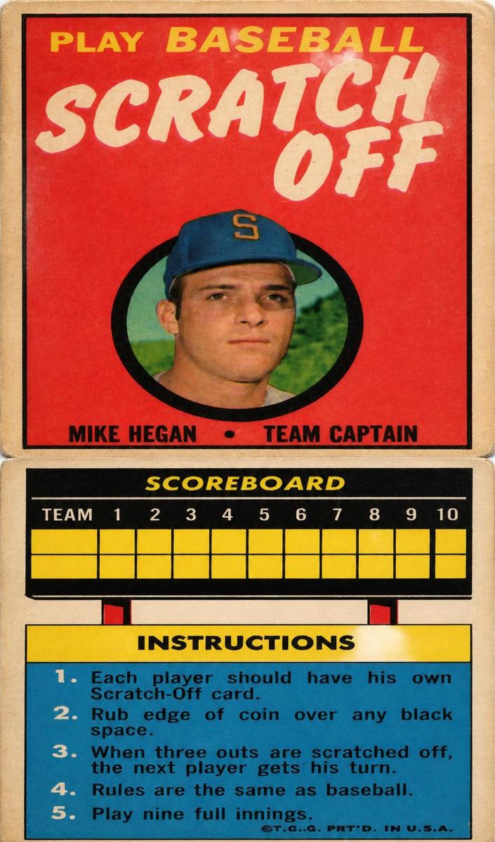 1971 Topps Scratch-Offs Baseball Mike Hegan #NNO