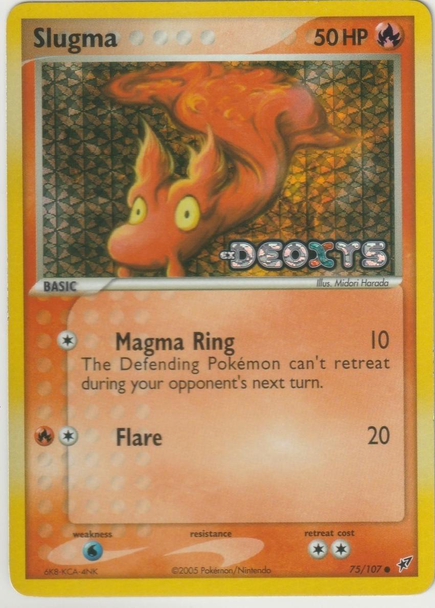 2005 Pokemon EX Deoxys Reverse Holo Slugma #75 PSA 9