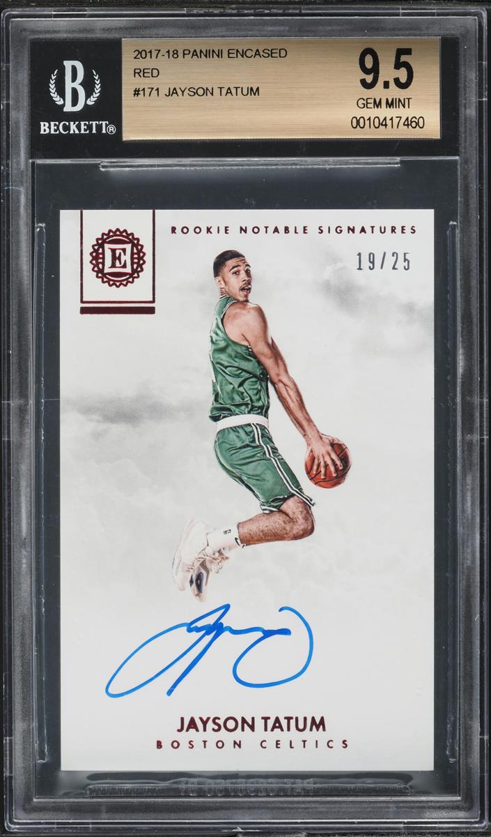 2017 Panini Encased Basketball Red Jayson Tatum #171 BGS 9