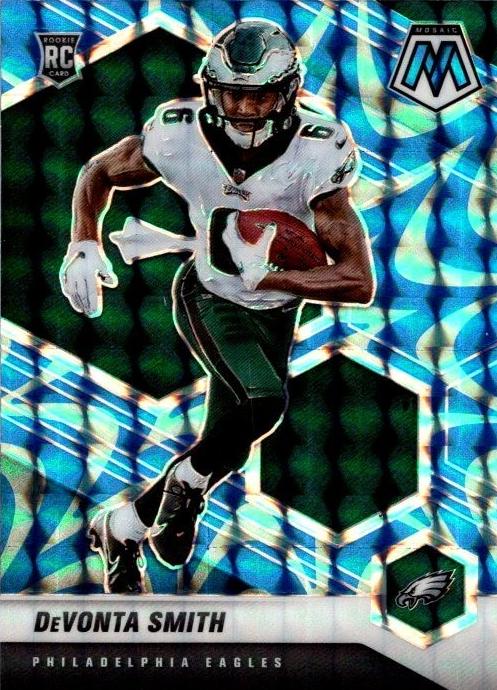 2021 Panini Mosaic Football Reactive Blue DeVonta Smith #305 PSA 9
