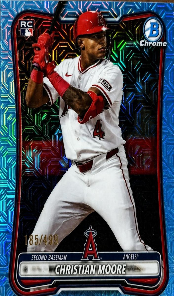 2026 Bowman Mega Box Baseball Sky Blue Mojo Refractor Christian Moore #99