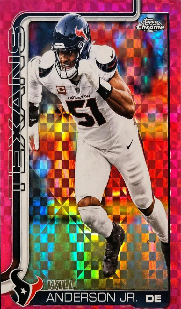 2025 Topps Chrome Football Hot Pink X-Fractor Will Anderson Jr. #121