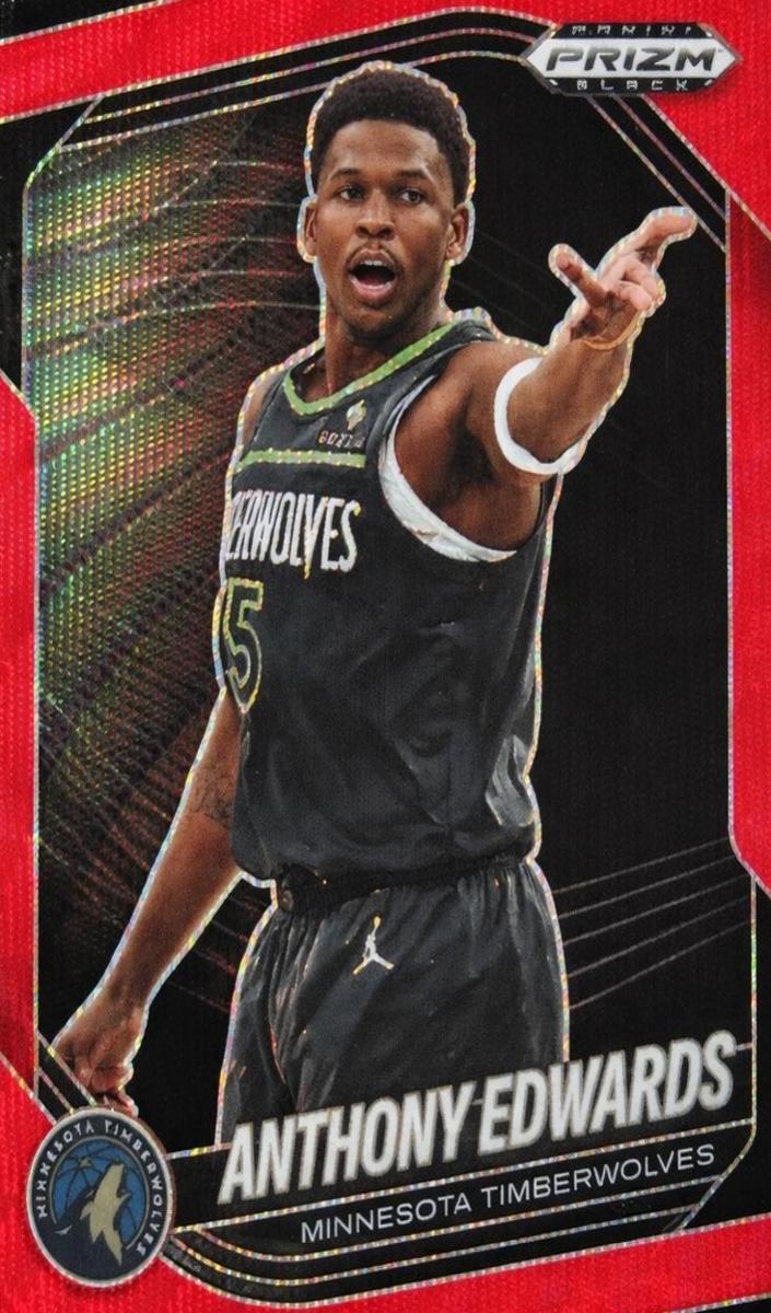 2024 Panini Prizm Black Basketball Ruby Wave Anthony Edwards #17 PSA 9