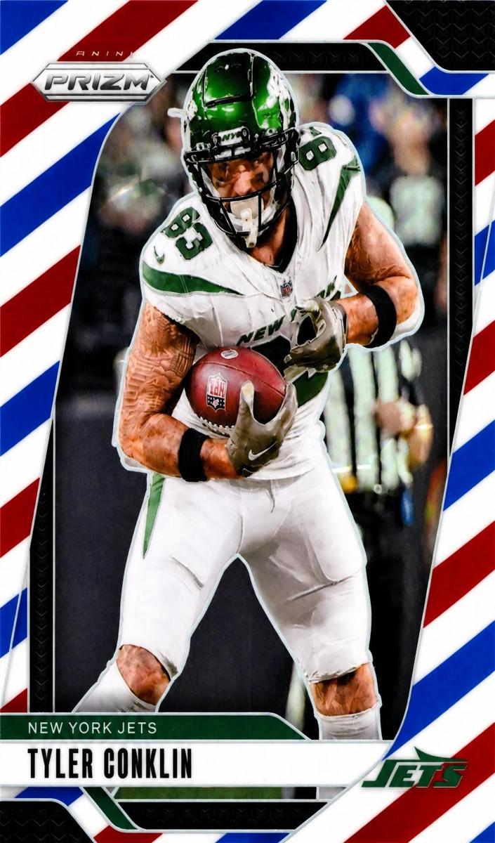 2024 Panini Prizm Football Red White and Blue Tyler Conklin #225 SGC 9