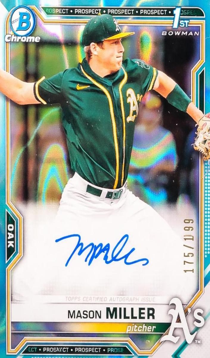 2021 Bowman Draft Baseball Aqua Lava Mason Miller #CDA-MMIL SGC 9