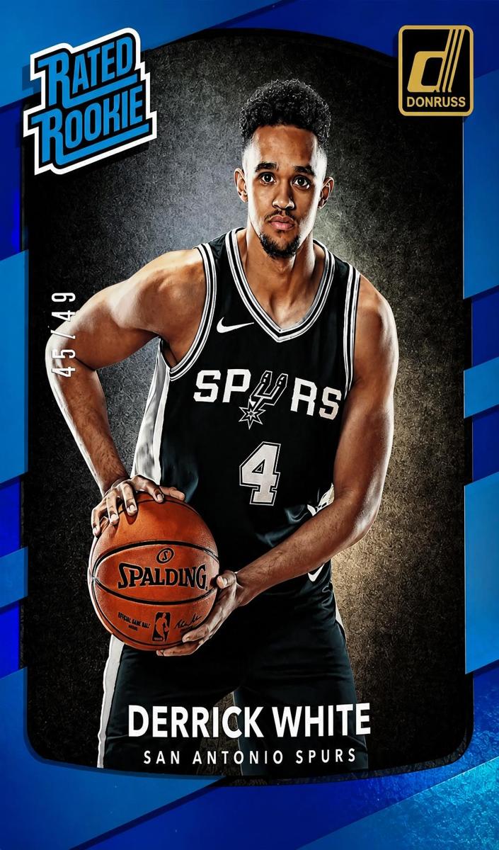 2017 Panini Donruss Basketball Holo Blue Laser Derrick White #172 PSA 9