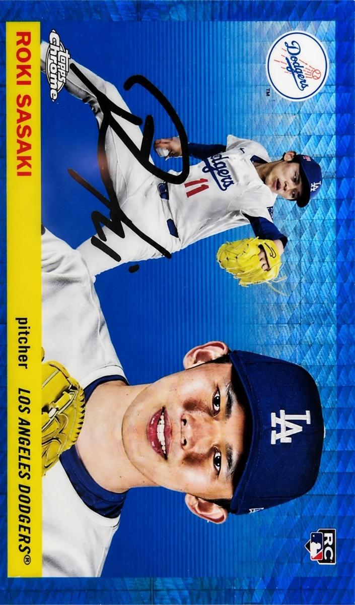 2025 Topps Chrome Platinum Baseball Blue Prism Refractor Roki Sasaki #239