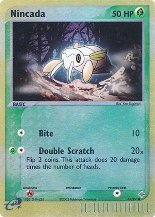2003 Pokemon EX Dragon Reverse Foil Nincada #67