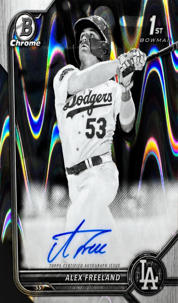 2022 Bowman Draft Baseball Black and White Raywave Alex Freeland #CDA-AF PSA 9