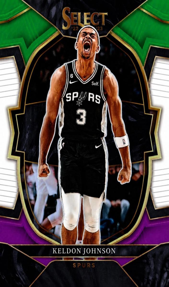 2022 Panini Select Basketball Green White Purple Keldon Johnson #54