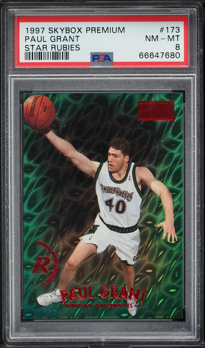 1997 Skybox Premium Basketball Star Rubies Paul Grant #173 BGS 8
