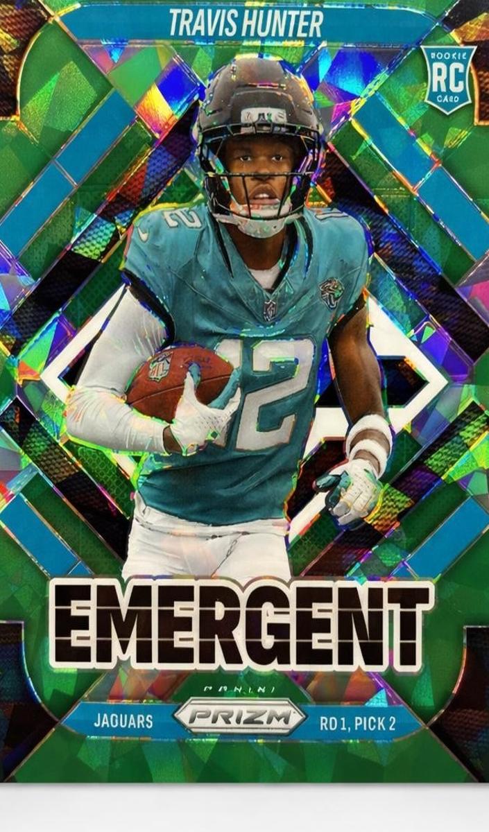 2025 Panini Prizm Football Green Ice Travis Hunter #12