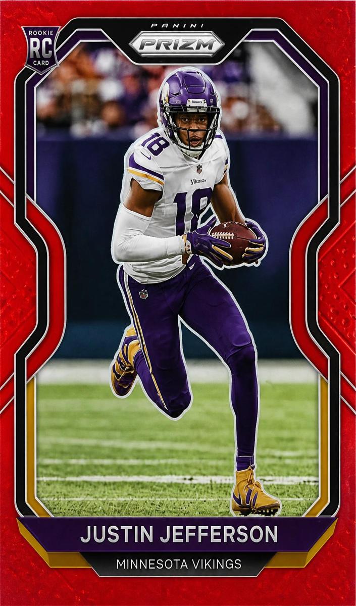 2020 Panini Prizm Football Red Prizm Justin Jefferson #398 BGS 8.5