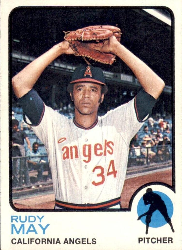 1973 Topps Baseball Rudy May #102 PSA 8