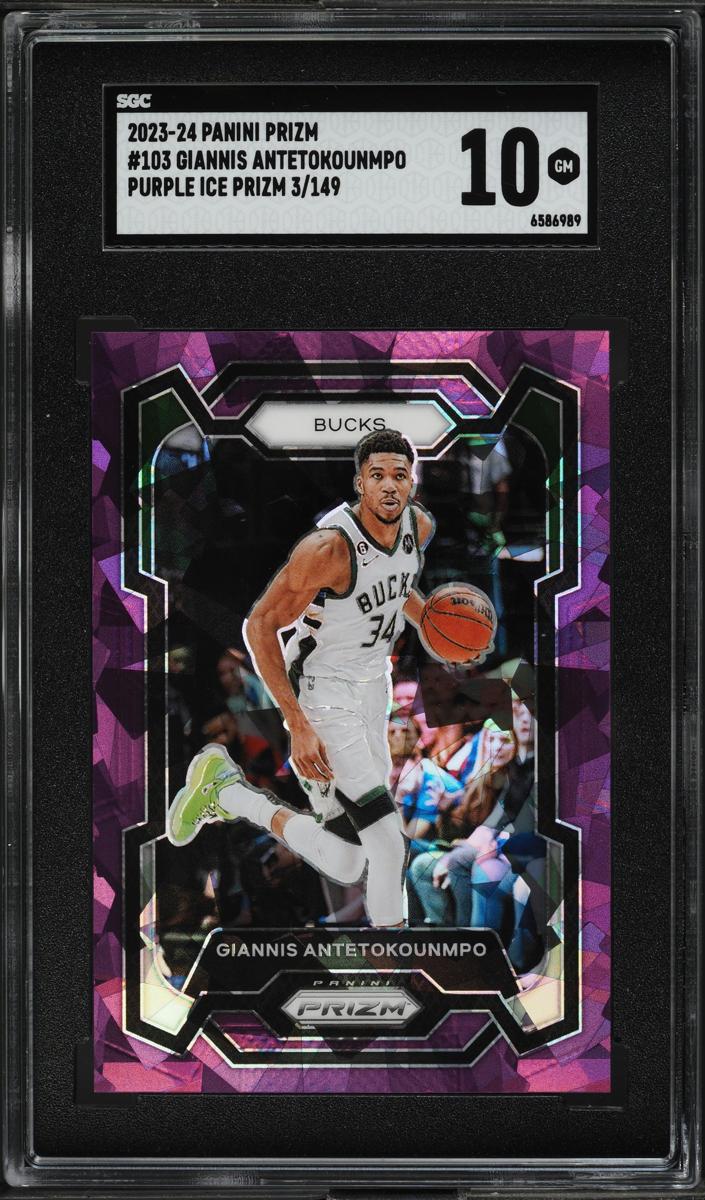 2023 Panini Prizm Basketball Purple Ice Giannis Antetokounmpo #103