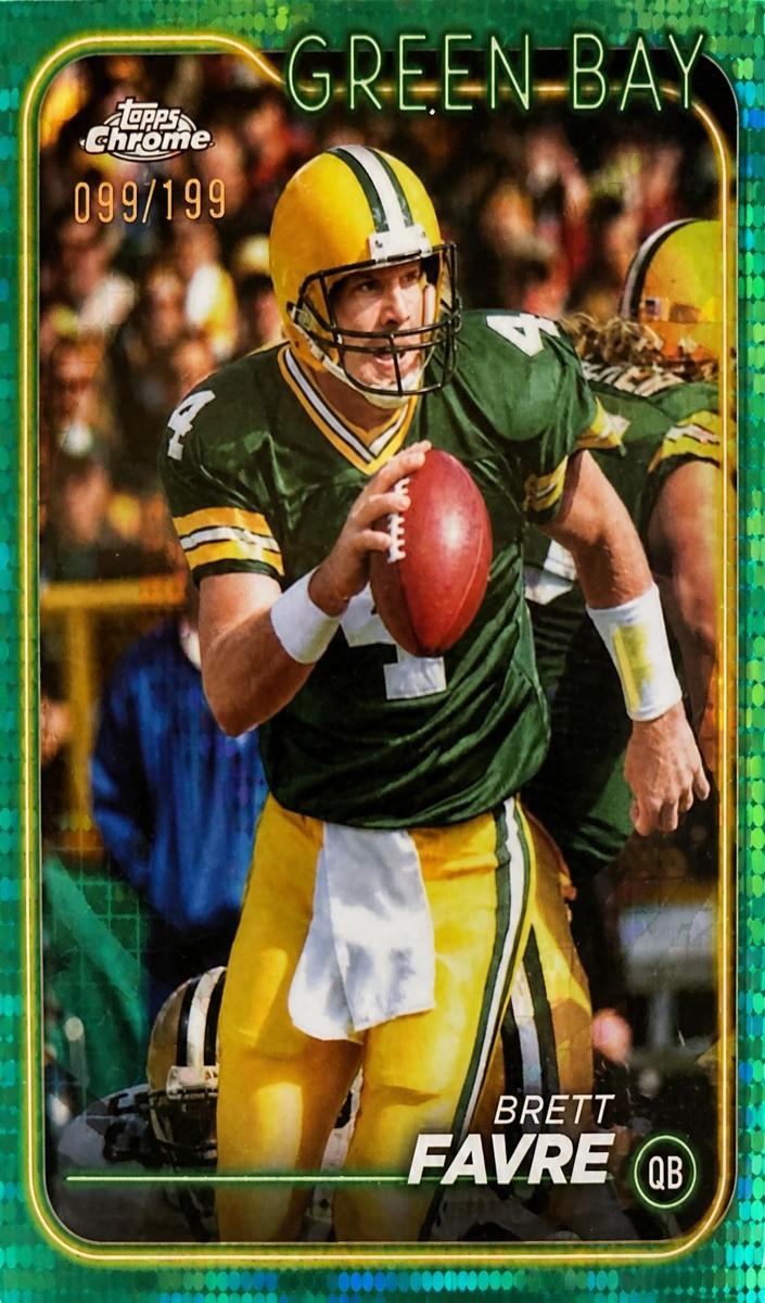 2024 Topps Chrome Football Aqua Sonar Refractor Brett Favre #71