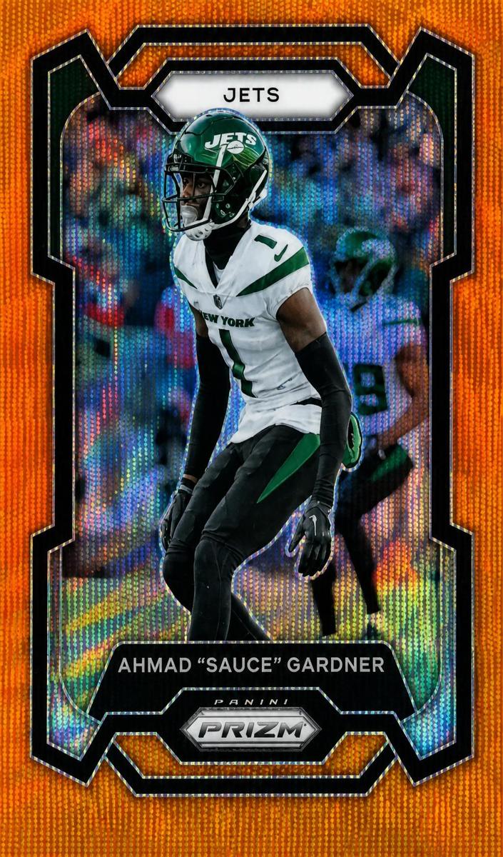 2023 Panini Prizm Football Orange Wave Ahmad "Sauce" Gardner #228 SGC 9.5