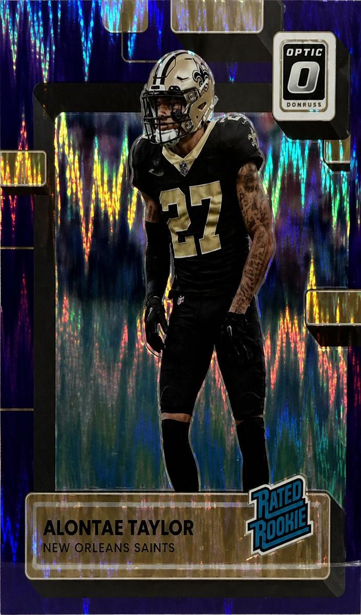 2022 Donruss Optic Football Purple Shock Alontae Taylor #300