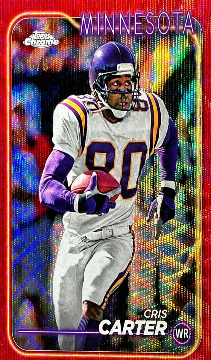 2024 Topps Chrome Football Red Wave Refractor Cris Carter #119