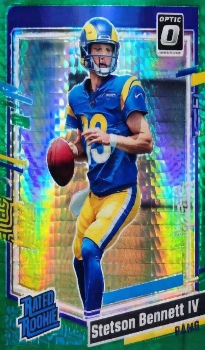 2023 Donruss Optic Football Green Hyper Stetson Bennett IV #267 PSA 8.5