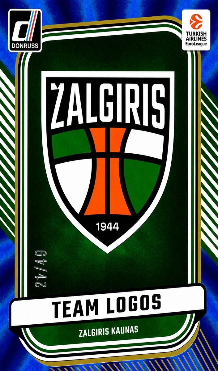2024 Donruss Turkish Airlines EuroLeague Basketball Blue Laser Zalgiris Kaunas #10