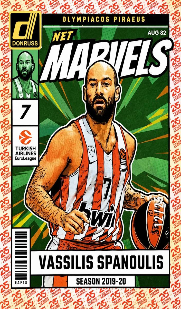 2024 Donruss Turkish Airlines EuroLeague Basketball 25th Anniversary Vassilis Spanoulis #16