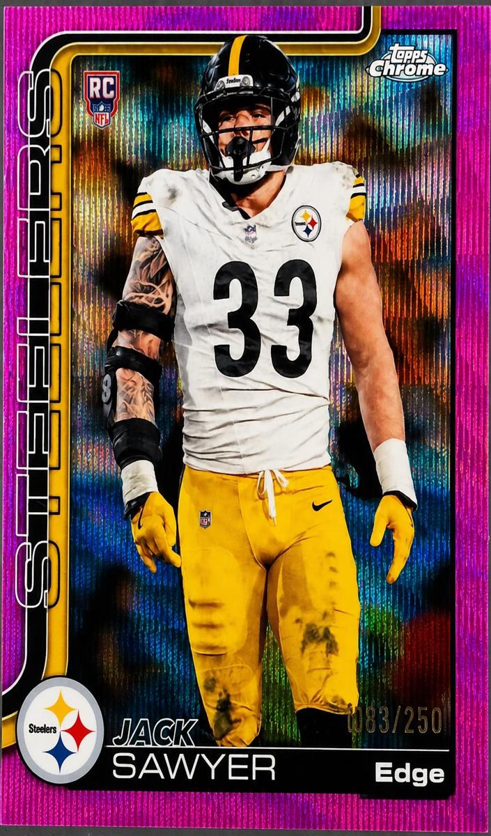 2025 Topps Chrome Football Pink Wave Refractor Jack Sawyer #357