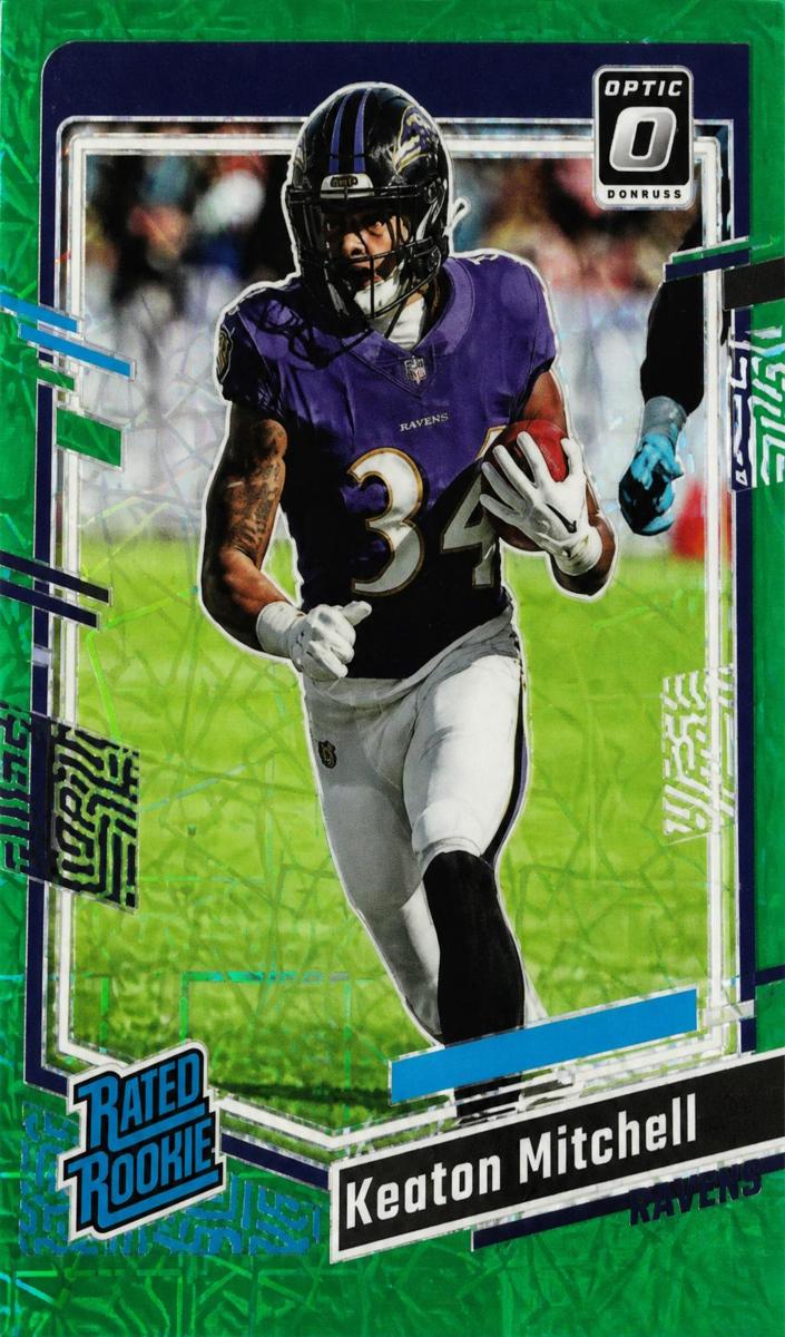2023 Donruss Optic Football Green Velocity Keaton Mitchell #207