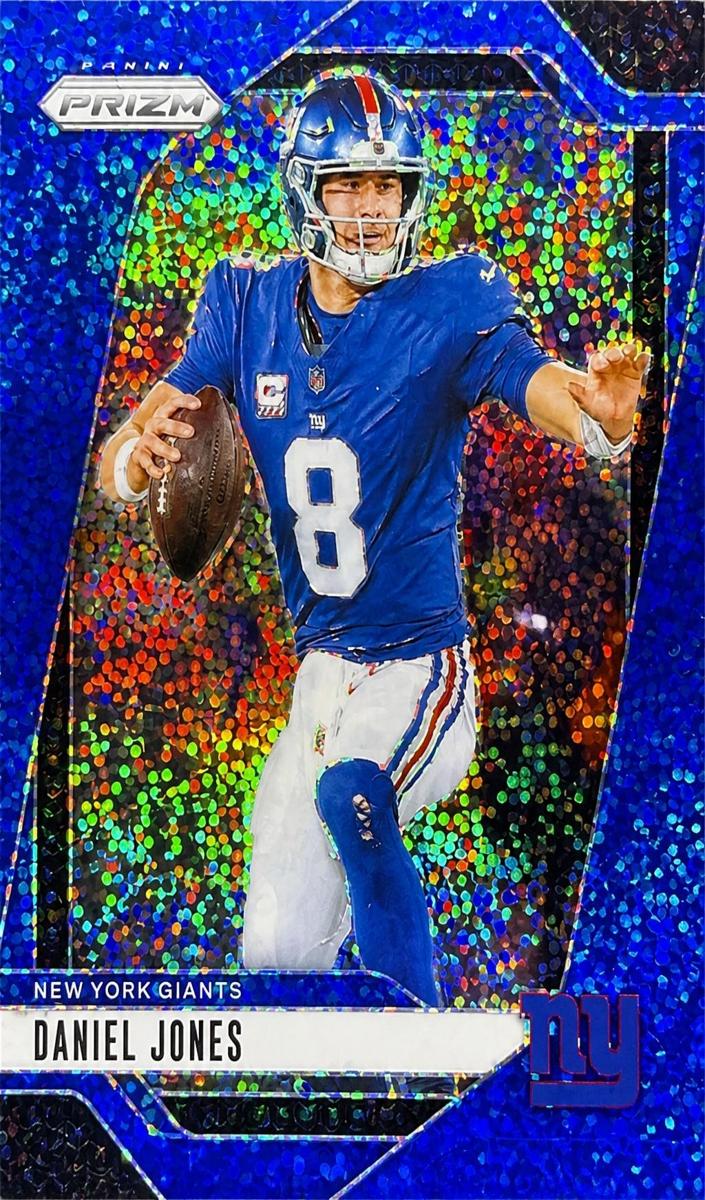 2024 Panini Prizm Football Blue Sparkle Daniel Jones #212 PSA 10