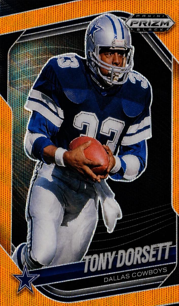 2025 Panini Prizm Black Football Orange Wave Tony Dorsett #44
