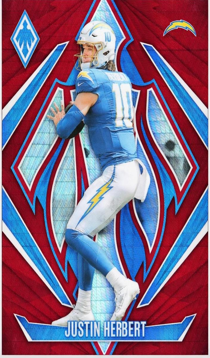 2024 Panini Phoenix Football Red Hyper Justin Herbert #90 BGS 9.5