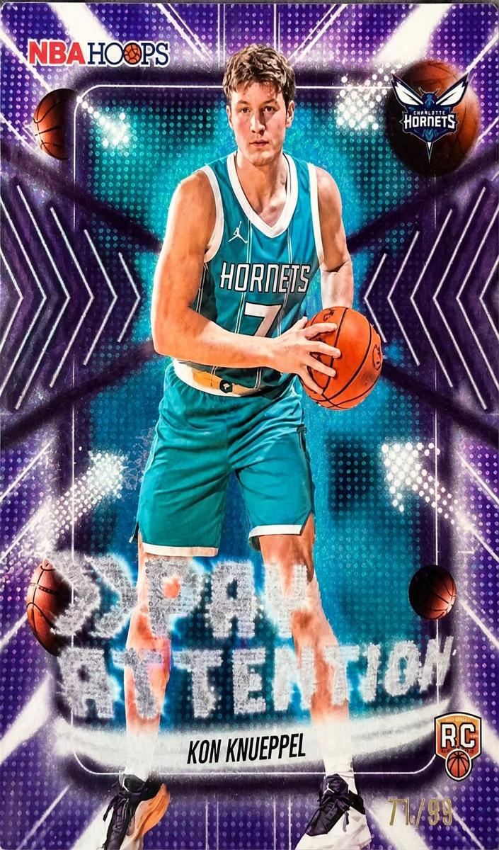 2025 Topps NBA Hoops Basketball Pixel Burst Purple Kon Knueppel #PA-19