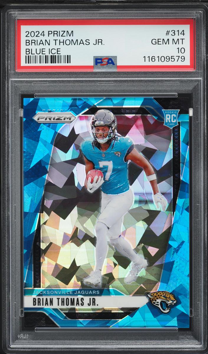 2024 Panini Prizm Football Blue Ice Brian Thomas Jr. #314 PSA 8.5