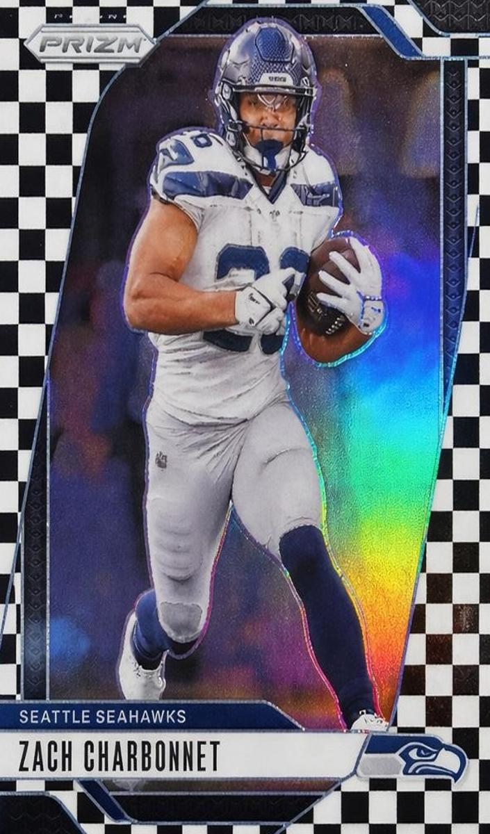 2024 Panini Prizm Football Black and White Checker Zach Charbonnet #264