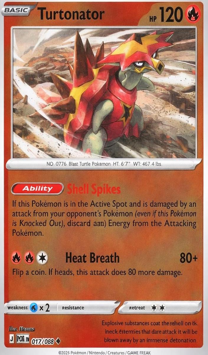2026 Pokemon Mega Evolution Perfect Order Reverse Holo Turtonator #17