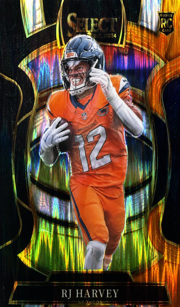 2025 Panini Select Football Black and Orange Shock RJ Harvey #10