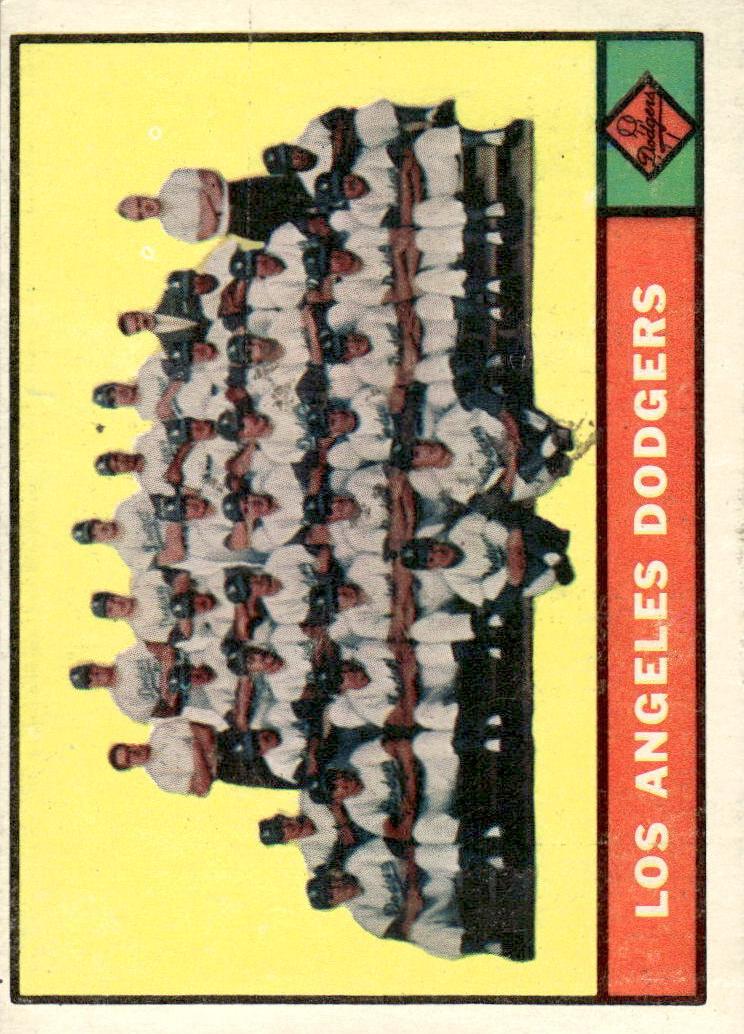 1961 Topps Baseball Los Angeles Dodgers Team #86 PSA 7