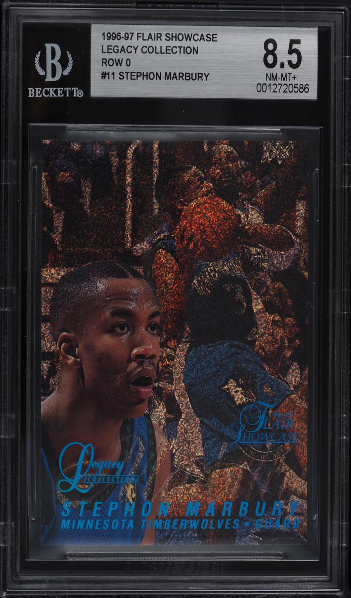 1996 Flair Showcase Basketball Row 0 Stephon Marbury #11 PSA 9