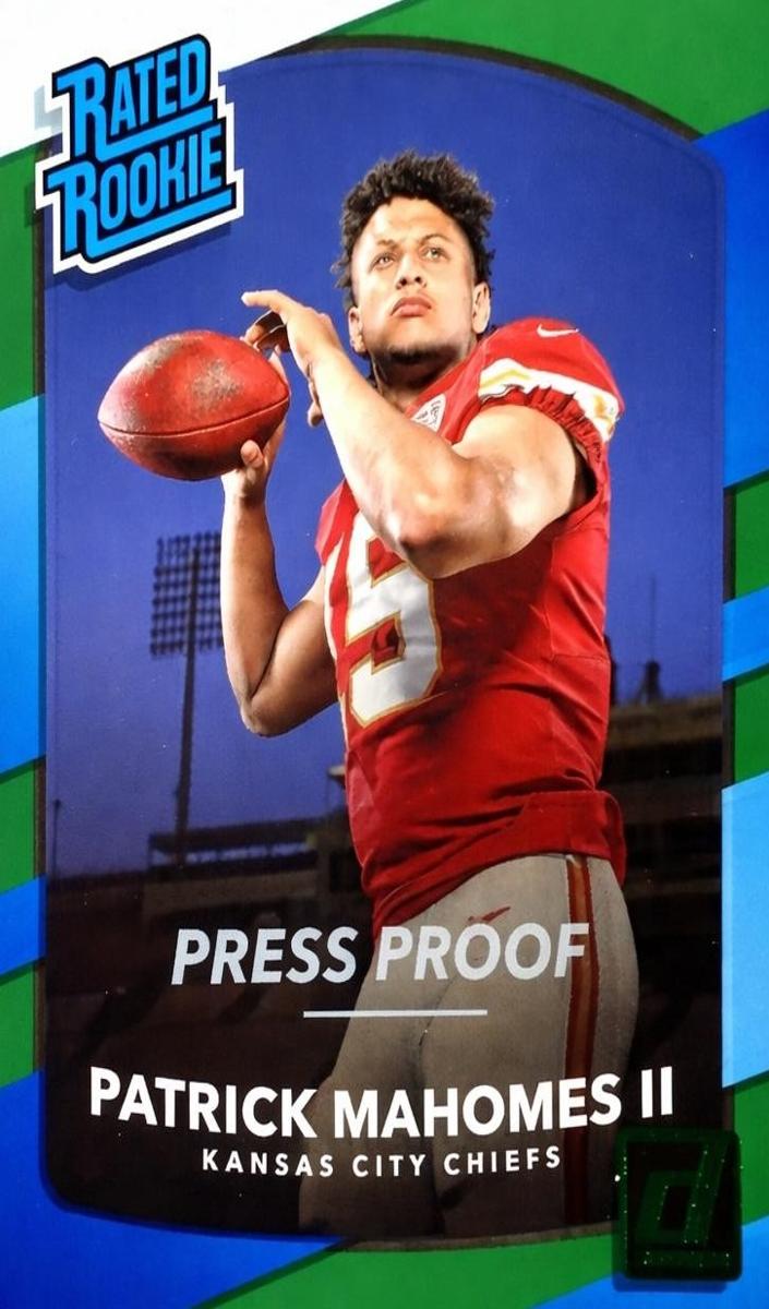 2017 Panini Donruss Football Press Proof Green Patrick Mahomes II #327