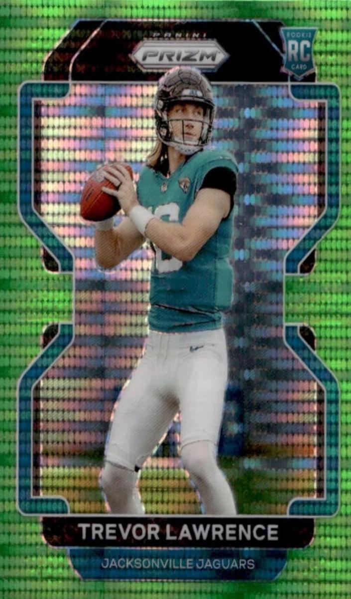 2021 Panini Prizm Football Neon Green Pulsar Trevor Lawrence #331
