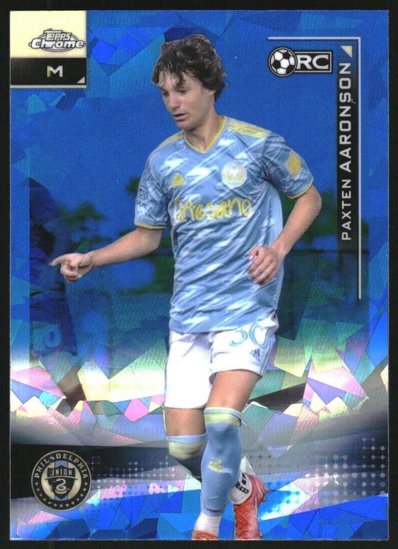 2021 Topps Chrome Sapphire MLS Soccer Paxten Aaronson #72