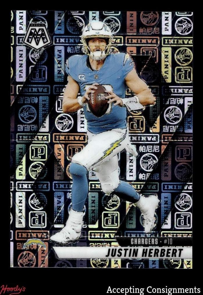 2025 Panini Mosaic Football Silver Knight Justin Herbert #80