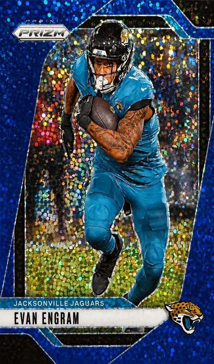 2024 Panini Prizm Football Blue Sparkle Evan Engram #132