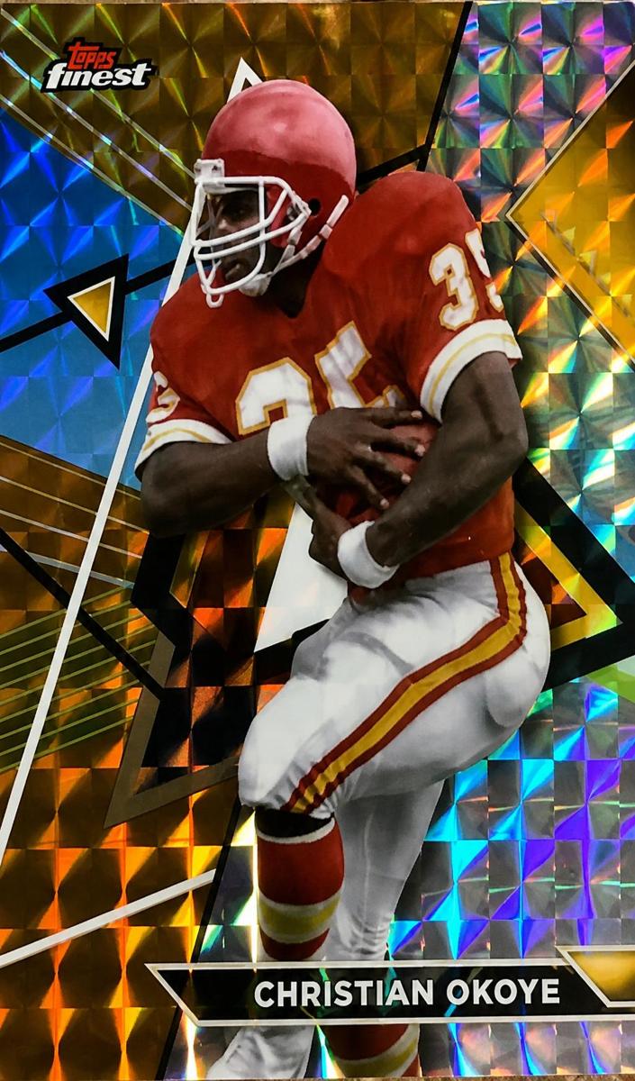 2023 Topps Composite Football Gold Refractor Christian Okoye #201 PSA 8.5