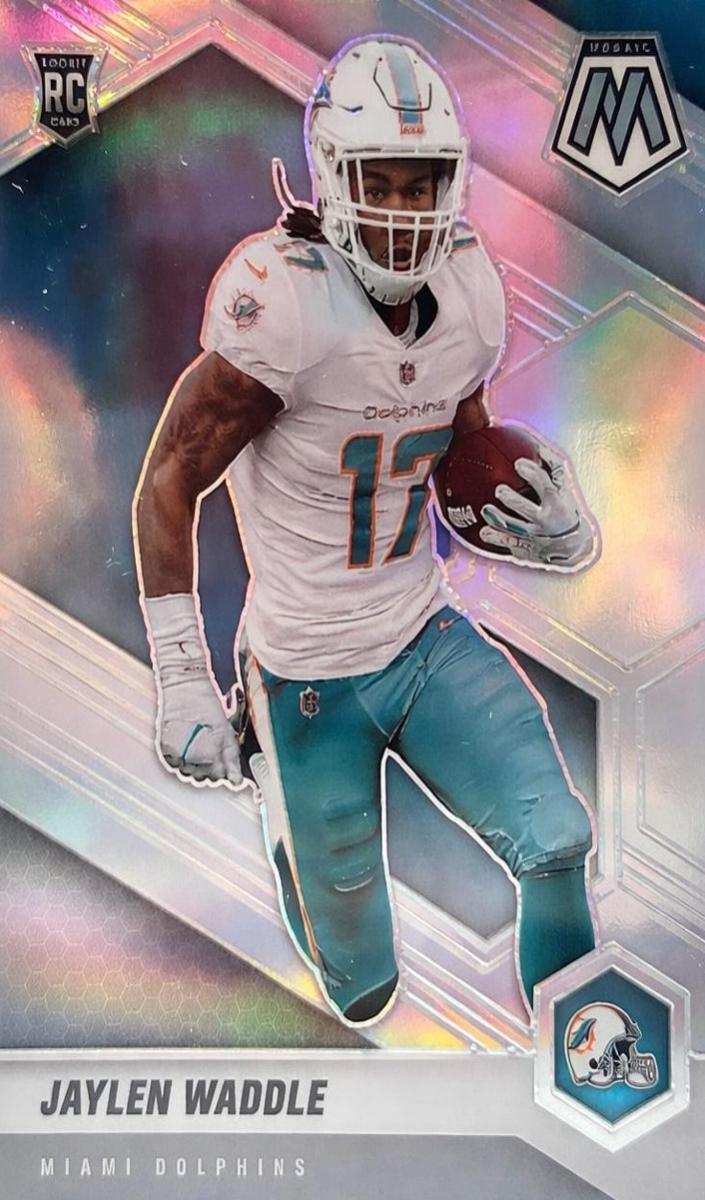 2021 Panini Mosaic Football Silver Jaylen Waddle #308-V