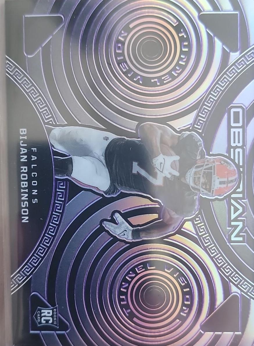 2023 Panini Obsidian Football Electric Etch Purple Bijan Robinson #6 PSA 9