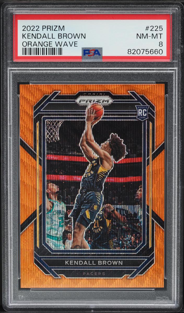 2022 Panini Prizm Basketball Orange Wave Kendall Brown #225 PSA 8